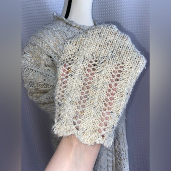 Women’s Vintage Maison Kanamos Fashion long knit oatmeal sweater sz medium - Picture 6 of 15